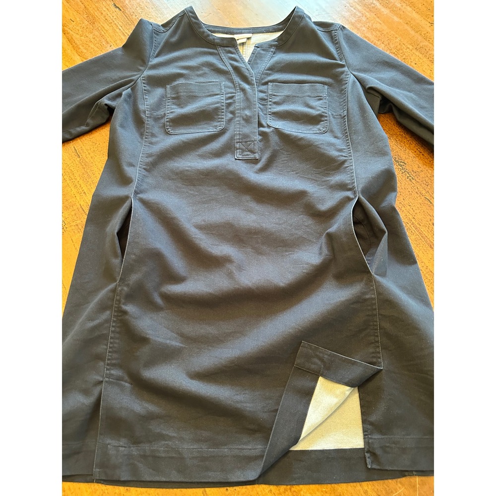 J. Jill Long Sleeve Tunic Dress Navy Blue Knee Length Stretch Utility Pockets LP - Picture 6 of 12